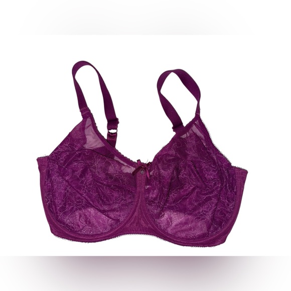 WACOAL Purple Balconette Full Figure Underwire Bra| Grape Compote | 36G - Picture 4 of 5